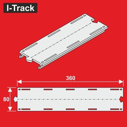 [MC24360] H0 Märklin droit à 1 voie, section 80 x 360 mm, 6 pièces. MC24360 I-Track France 