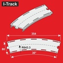 Segment courbe H0  Märklin C.R-643,6 mm 30° 6 pièces. MC24530 I-Track France 
