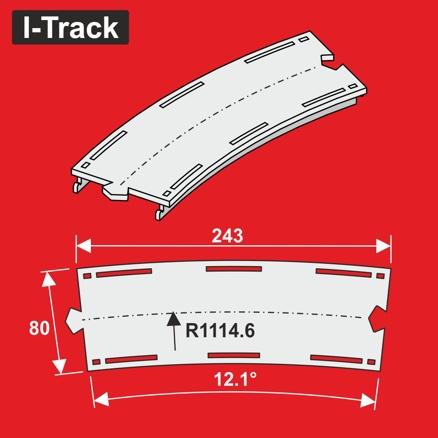 [MC24912] Segment courbe H0  Märklin C.R-1114,6 mm 12,1° 6 pièces. MC24912 I-Track France 