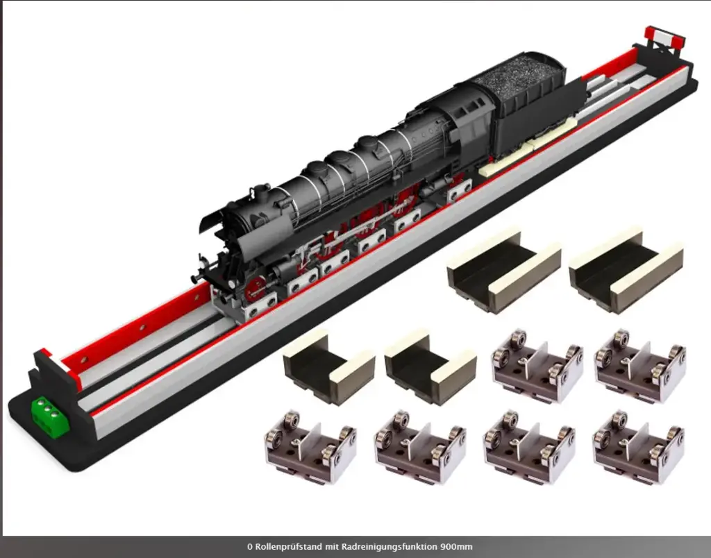 Proses PRR-O3-01 échelle 0 Banc d'essai de locomotive avec fonction de nettoyage des roues 900 mm