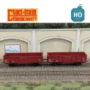 Set 2 wagons tombereaux UIC II .E EUROP boîtes d’essieux OCEM/SKF, roues Leonard et pleines SNCF Ep IV HO Exact-Train EX23952