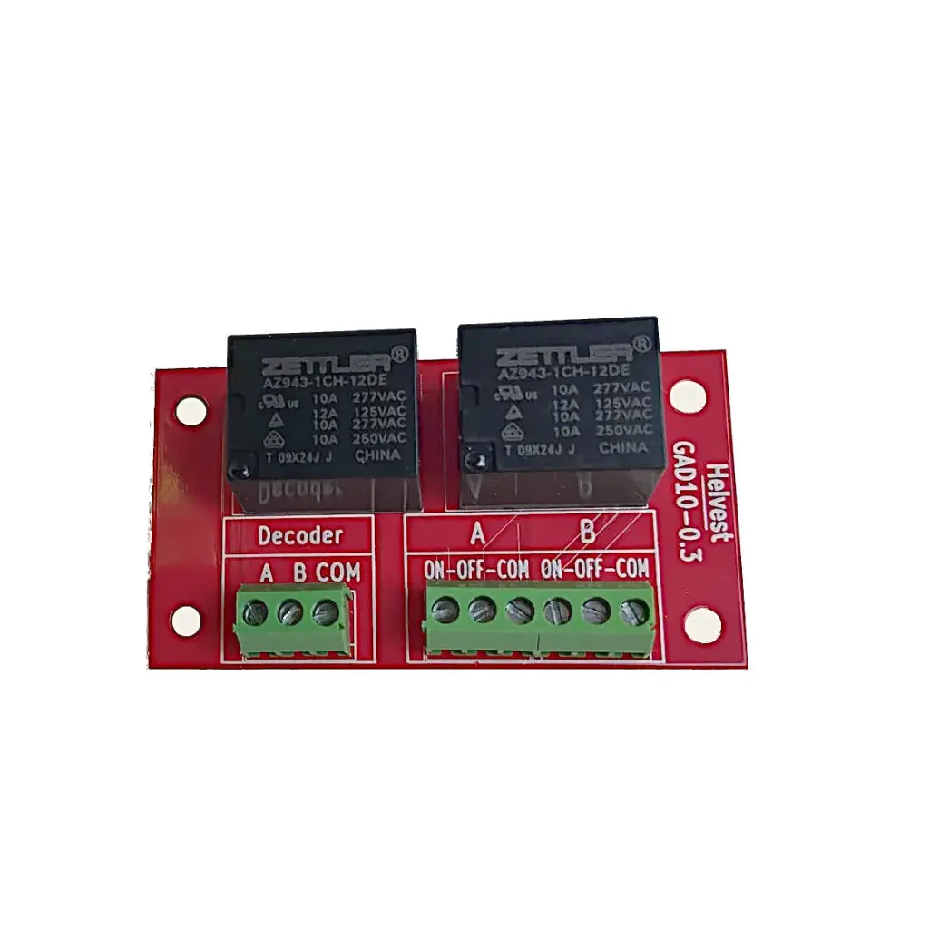 Carte avec 2 relais monostables SPDT Helvest GAD10