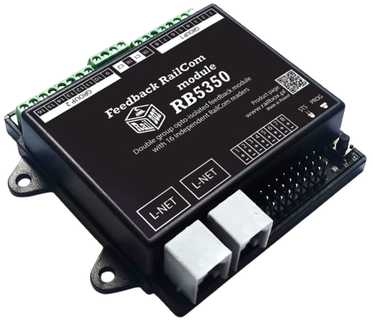[RB5350] RB5350 Module de rétrosignalisation à 16 entrées LocoNet® avec Railcom intégré  + 8 détections logiques 5v  de RailBOX Electronics