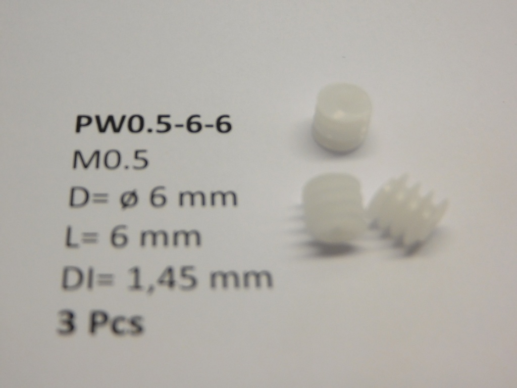 M0.5 D=ø6 L=6 DI=1.45 mm (3 Pcs) Micromotor PW0.5-6-6