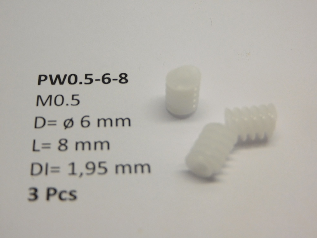 [Micromotor PW0.5-6-8] M0.5 D=ø6 L=8 DI=1.95 mm (3 Pcs)  Micromotor PW0.5-6-8