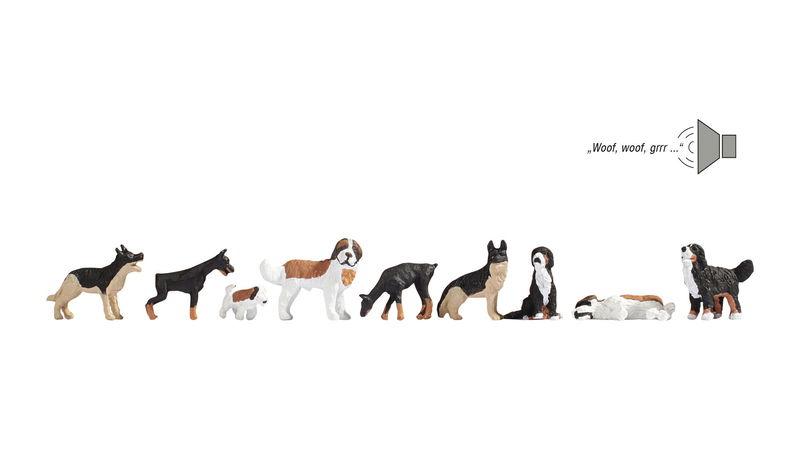 9 chiens + module sonore - HO 1/87 - NOCH 12852