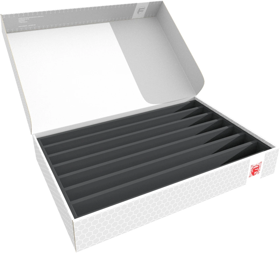 [Feldherr DSLB075] Boîte de rangement pour locomotives, wagons et véhicules miniatures - 7 emplacements pour échelle H0 - verticale Feldherr DSLB075