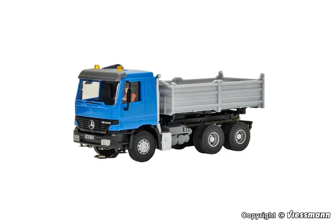 H0 MB ACTROS Camion à benne basculante à 3 essieux avec gyrophares  modèle fonctionnel CAR Motion Viessmann 8010