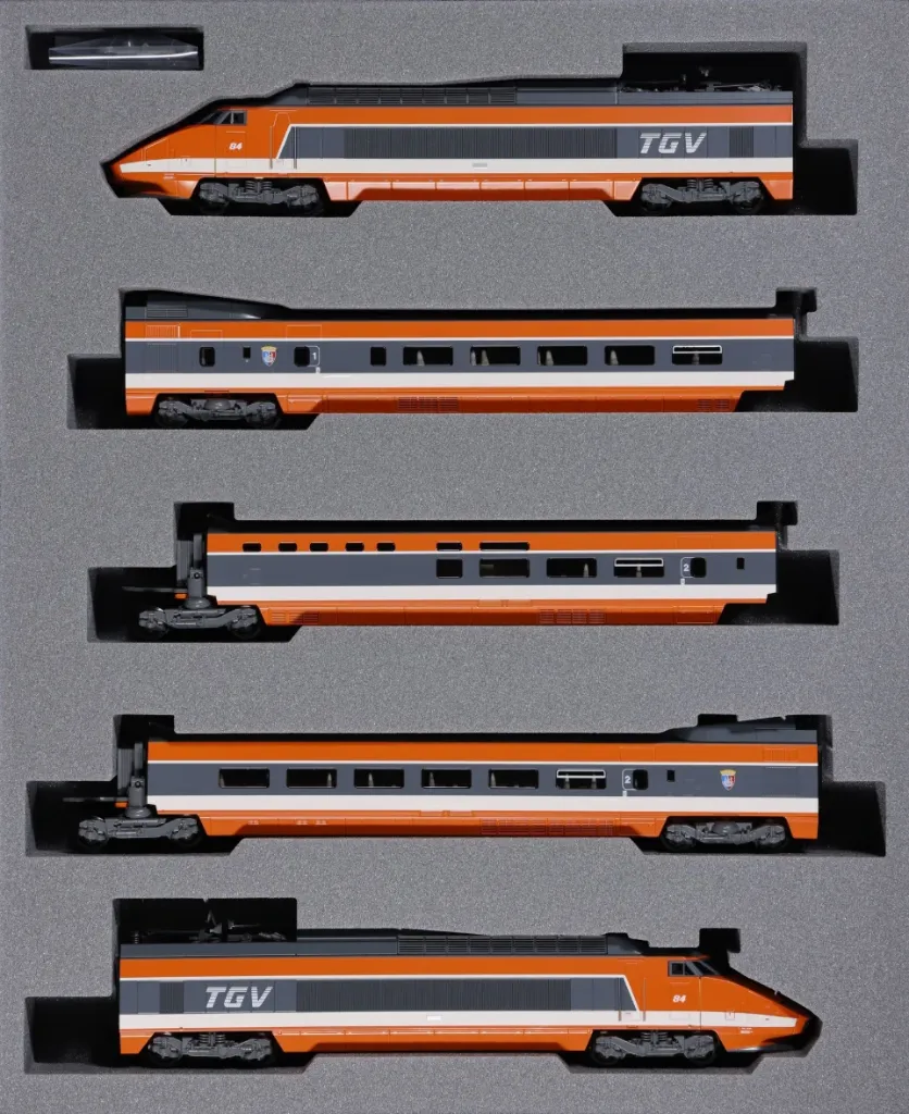 [Kato 10-2083] Set de base 5 éléments TGV Sud-Est orange origine N°84  Kato 10-2083 échelle  N  SNCF  Ep IV  Analogique  2R
