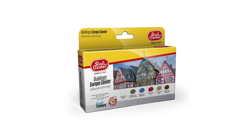 [AMMO.R-1026] AMMO.R-1026 Set de 6 teintes acryliques Bâtiments d'Europe centrale