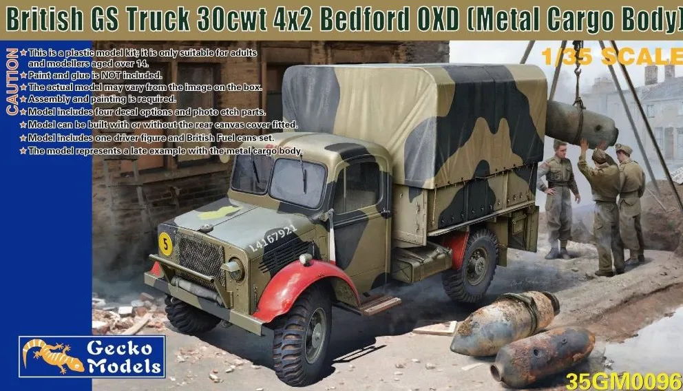1/35 British Bedford OXD 30cwt 4x2 GS truck with a metal cargo body Gecko 35GM0096