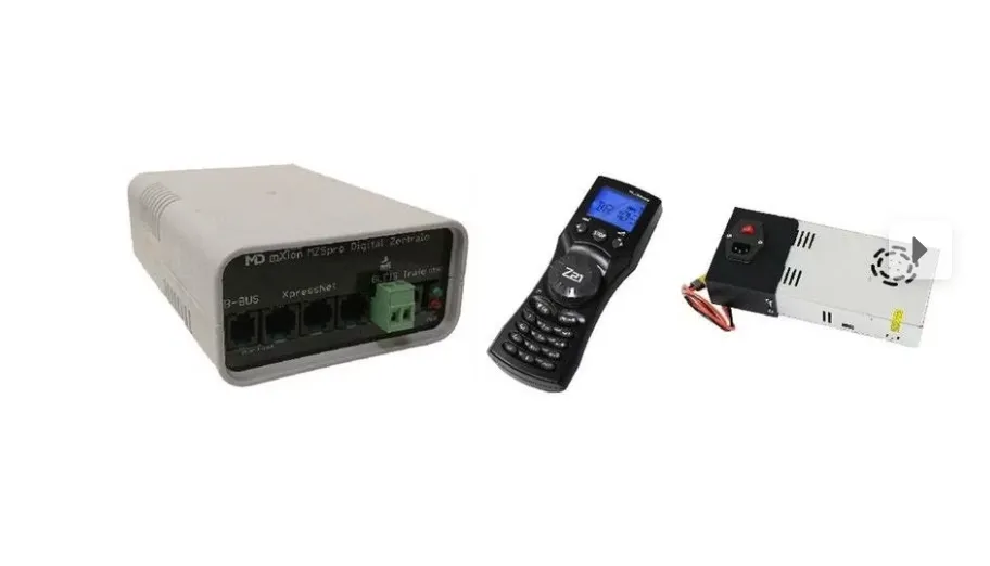 [Mxion 6100] Kit DCC : centrale numérique sans fil MZSpro 8 A avec Wi-Fi extérieur intégré + télécommande WLANMAUS + alimentation 10A Mxion 6100