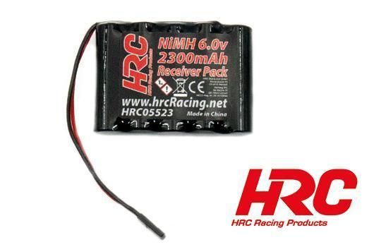 [HRC05523F] Accu - 5 Eléments - Accu récepteur - 6V 2300mAh NiMH - AA plat - prise JR 70x50x15mm HRC Racing HRC05523F