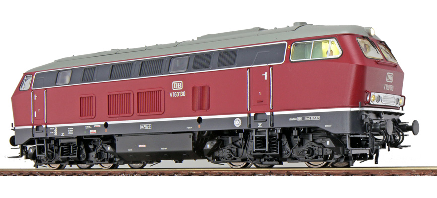 Locomotive diesel H0 BR 216 V160 130 DB vieux rouge Ep III état réel vers 1967 son+fumée DC/AC ESU  31000    