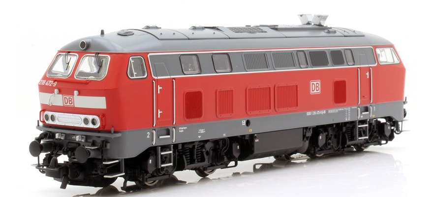 Locomotive diesel H0 BR 218 218 472 DB rouge trafic Ep VI état réel vers 2007 son+fumée DC/AC ESU  31012    