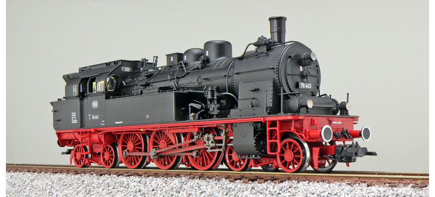 Locomotive à vapeur H0 T18 78 443 DB noire Ep III état réel vers 1964 LokSound double générateur de fumée attelage de manœuvre DC/AC ESU  31180    