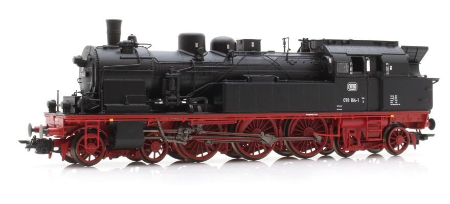 [31181] Locomotive à vapeur H0 T18 078 164 DB noire Ep IV état réel vers 1971 LokSound double générateur de fumée attelage de manœuvre DC/AC ESU  31181    