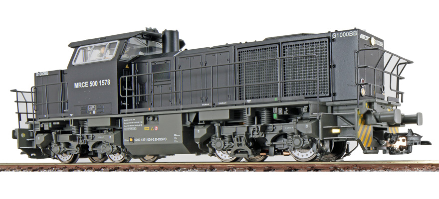 [31300] Locomotive diesel H0 G1000 500 1578 MRCE noire Ep VI état réel vers 2007 son attelage de manœuvre DC/AC ESU  31300    