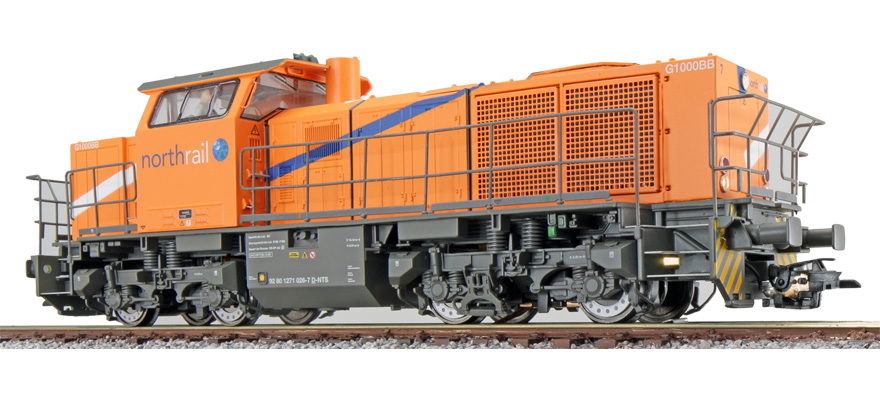 Locomotive diesel H0 G1000 1271 026-7 Northrail Orange Ep VI état réel vers 2009 son attelage de manœuvre DC/AC ESU  31303    