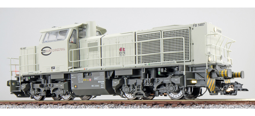 [31304] Locomotive diesel H0 G1000 FB 1487 ECR gris clair Ep VI état réel vers 2007 son attelage de manœuvre DC/AC ESU  31304    