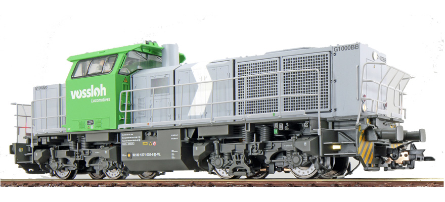 Locomotive diesel H0 G1000 1271 002 Vossloh gris clair Ep VI état réel vers 2015 son attelage de manœuvre DC/AC ESU  31306    