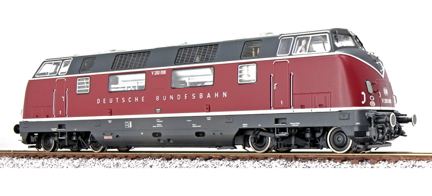 [31336] Locomotive diesel H0 V200.0 V200 008 DB vieux rouge Ep III état réel vers 1957 son+fumée DC/AC ESU  31336    