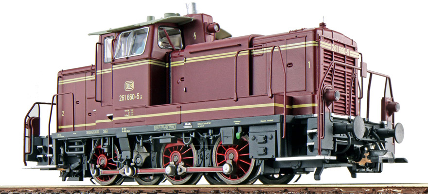 Locomotive diesel H0 V60 261 660 vieux rouge DB ép. IV état réel vers 1971 LokSound générateur de fumée accouplement de manœuvre DC/AC ESU  31417    