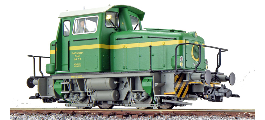 Locomotive diesel H0 KG230 3 Kali &amp; Salz verte Ep IV état réel vers 1982 LokSound générateur de fumée accouplement de manœuvre DC/AC ESU  31440    