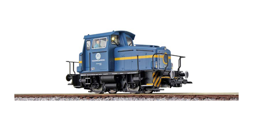 Locomotive diesel H0 KG230 884 048 Volkswagen bleue Ep VI état réel vers 2018 LokSound générateur de fumée accouplement de manœuvre DC/AC ESU  31443    