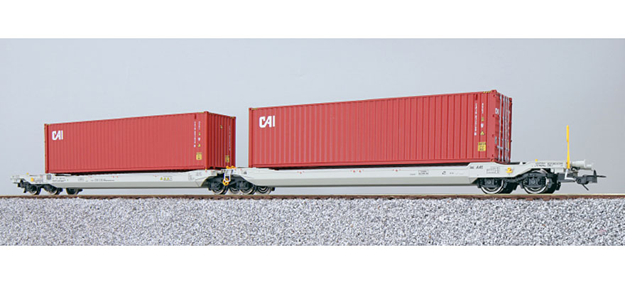 [36540] Taschenwagen H0 Sdggmrs 37 84 499 3 173-2 NL-AAEC Ep. VI Container CAIU 881834 + CAIU 872760 DC ESU  36540    