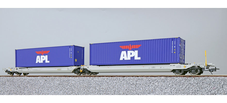 Taschenwagen H0 Sdggmrs 37 84 499 3 232-6 NL-AAEC Ep. VI Container APHU 689909 + APHU 690465 DC ESU  36544    
