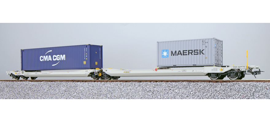 Taschenwagen H0 Sdggmrs 31 84 495 5 740-0 NL-RN Ep. VI Container CMAU 530686 + MRKU 736806 DC ESU  36549    