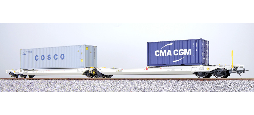 Taschenwagen H0 Sdggmrs 37 84 499 3 309-2 NL-AAEC Ep. VI Container CBHU 800608 + CMAU 216218 DC ESU  36551    