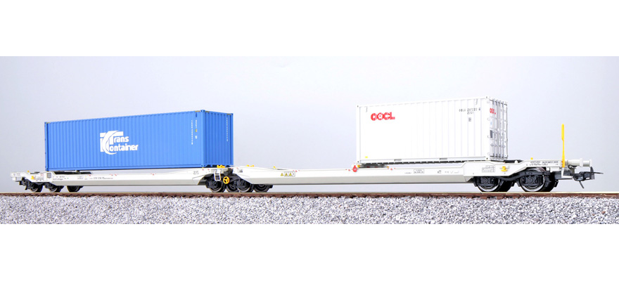 Taschenwagen H0 Sdggmrs 31 84 495 5 736-8 NL-RN Ep. VI Container TKRU 408456 + OOLU 287222 DC ESU  36552    