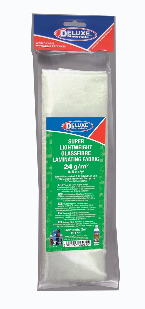 FIBREGLASS CLOTH 0.6OZ 2M2 BD11 Deluxe Matérials   