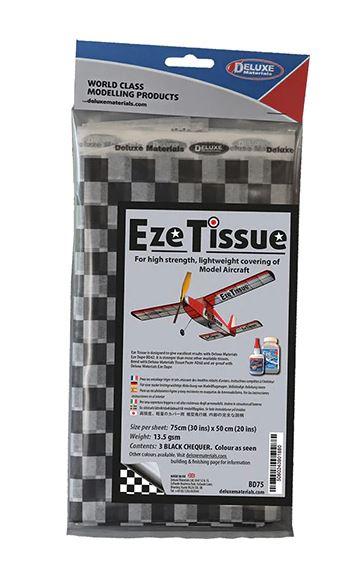 EZE TISSUE BLACK CHEQUER 3 SHEETS/PACK BD75 Deluxe Matérials   