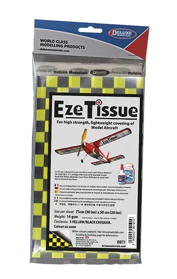 [Deluxe Materials  BD77] EZE TISSUE BLACK/YELLOW CHEQUER 3 SHEETS/PACK  BD77 Deluxe Matérials   