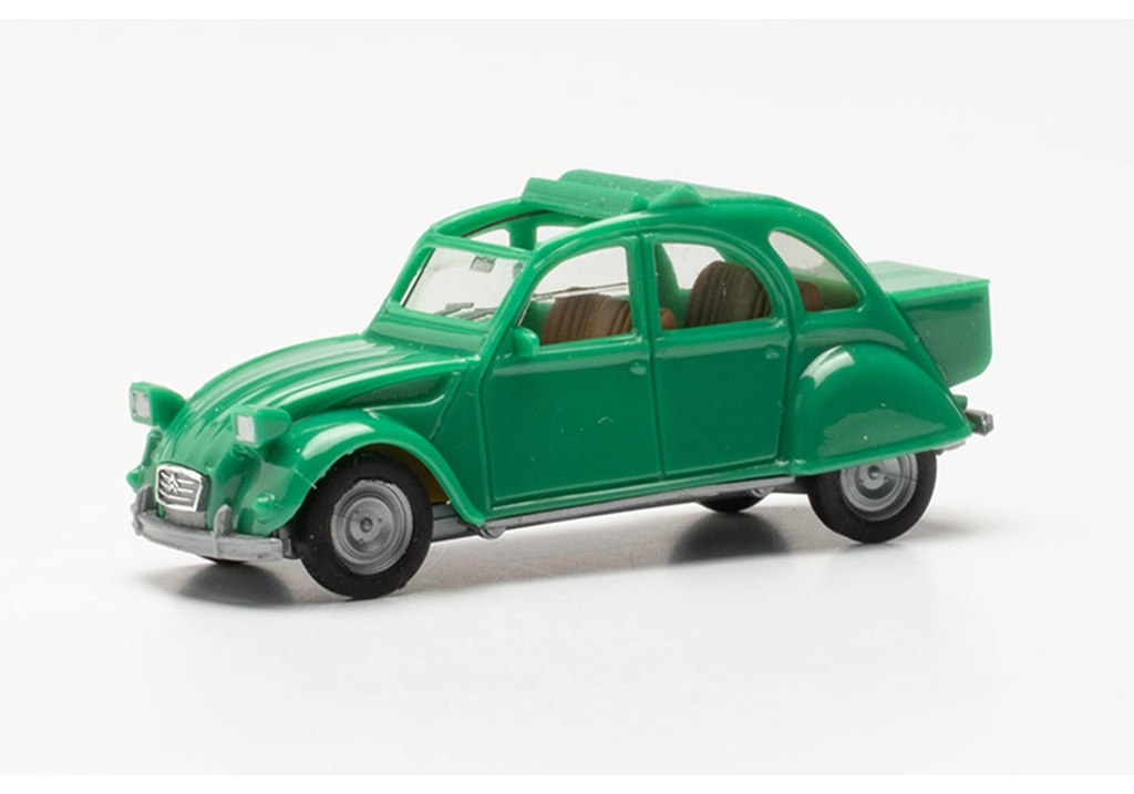 CITROEN 2CV HO decapotée verte avec coffre  Herpa 027632-005