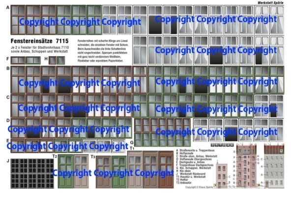 Spoerle 7115 - inserts de fenÃªtre env. 100 piÃ¨ces pour 2par la maison de ville complÃ¨te  DIN A5