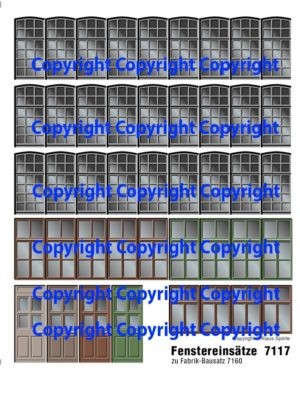 Spoerle 7117 - Inserts de fenÃªtre pour l'usine 7160, 40 piÃ¨ces et 4 portes - DIN A6