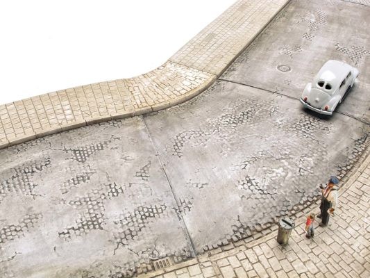 Spoerle 2004 - Jeu de moules en silicone RevÃªtement goudronnÃ© pour rues de ville, largeur env. 88 mm - 3 moules comme 2003