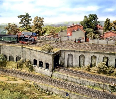 Spoerle 3023 -  bÃ©ton mur de soutÃ¨nement avec 3 arcades basses, 132par100 mm