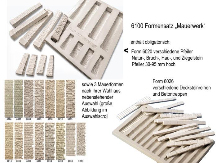 Spoerle 6100 - Kit de moules en silicone maÃ§onnerie composÃ© de 5 moules (6020 + 6026 obligatoires)