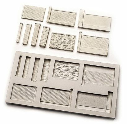 Spoerle 7024 -  - 5 murs d'usine et de ferme diffÃ©rents, 3 piliers sÃ©parÃ©s