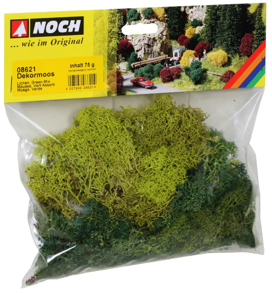 NOCH 08621 Mousse vert clair et vert foncé assortis, 75g