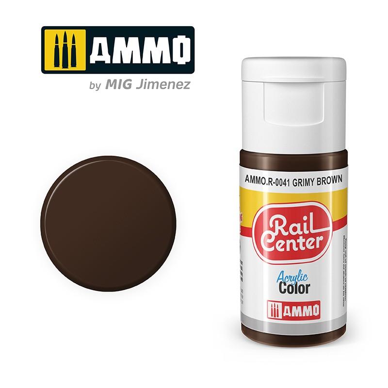 AMMO.R-0041 Rail Center -Brun Sale Peinture acrylique 15ml MIG AMMO