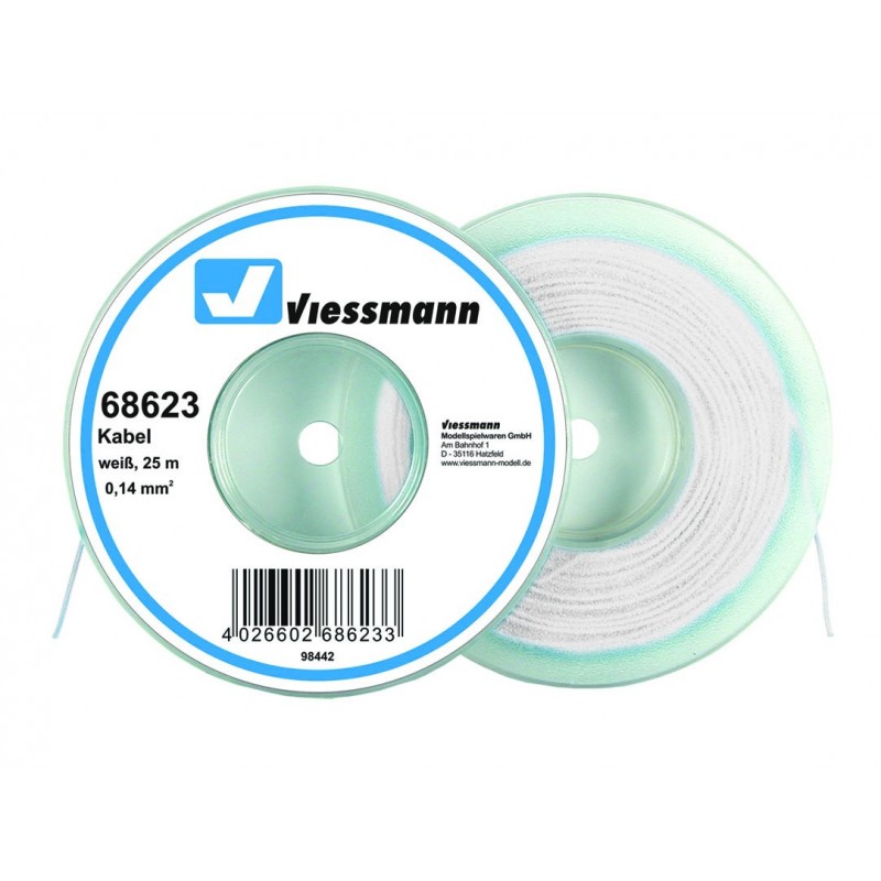 Viessmann 68623 25 m Kabel, 0,14 mm², weiß