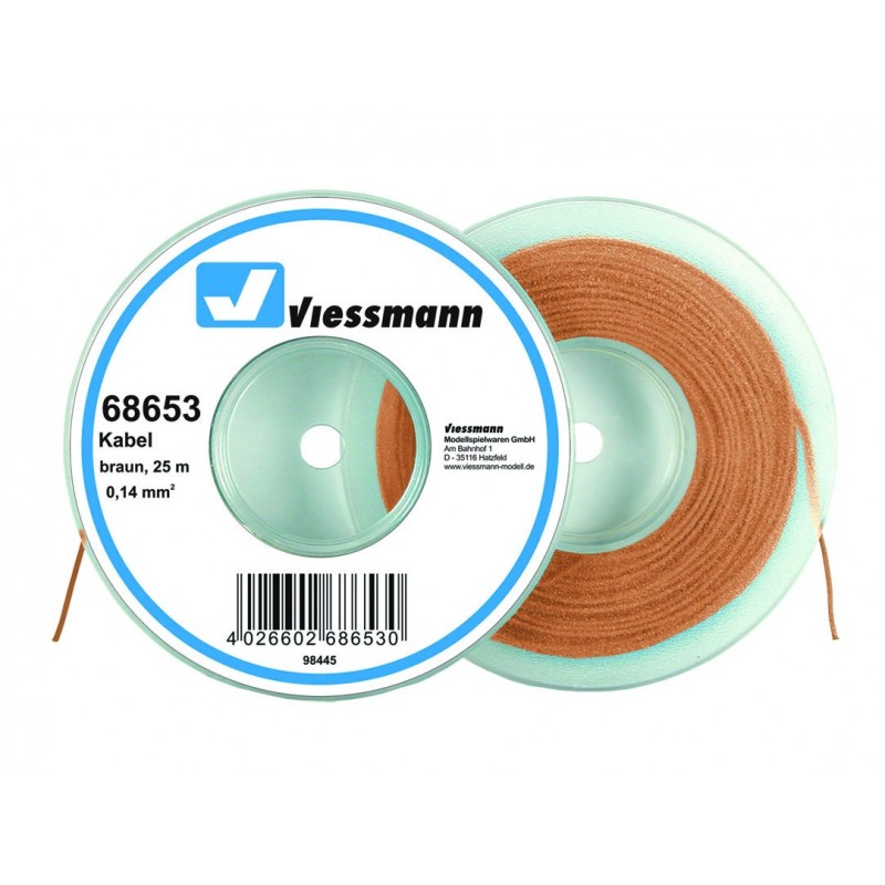 Viessmann 68653 Kabel 25 m, 0,14 mm², braun