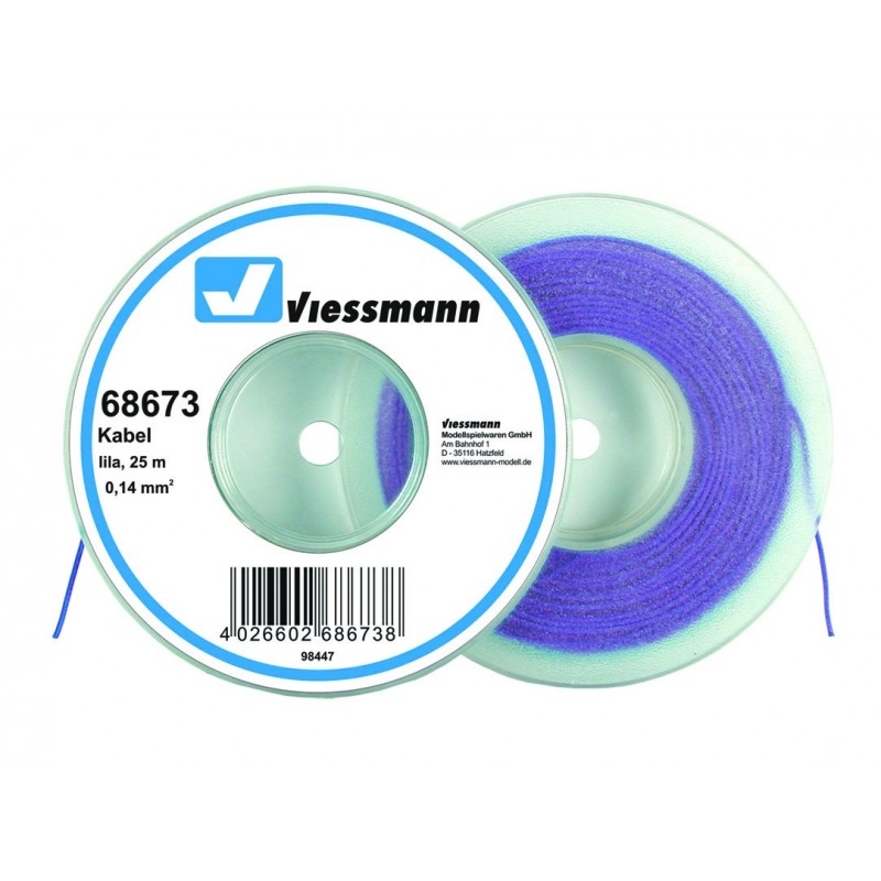 Viessmann 68673 Kabel 25 m, 0,14 mm², lila