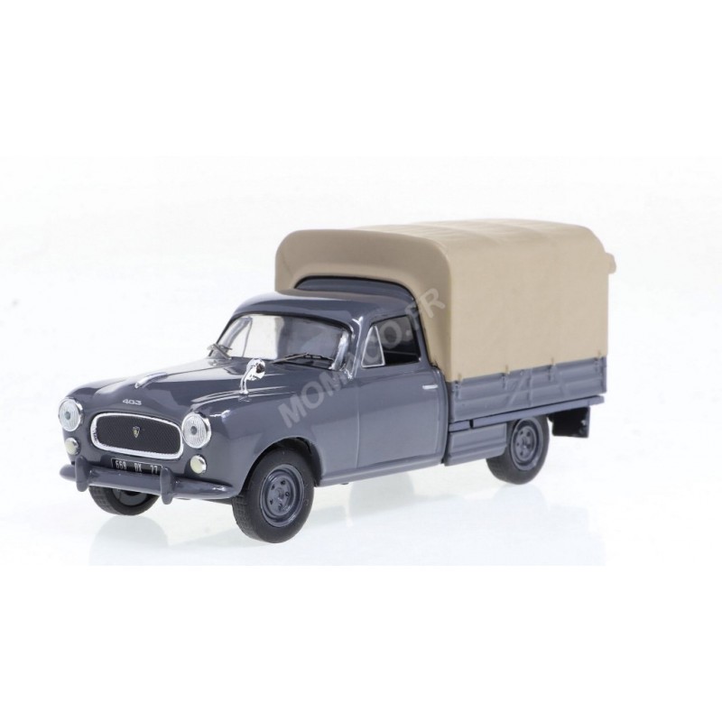 ODEON PEUGEOT 403 PICK-UP BLEUE NUIT AVEC BACHE BEIGE 1/43